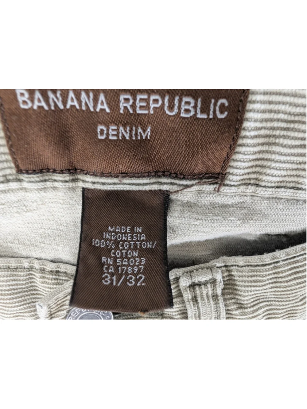Banana Republic Corduroy Pants Button Fly 32 X 30 Classic Preppy Retro 90s Y2K